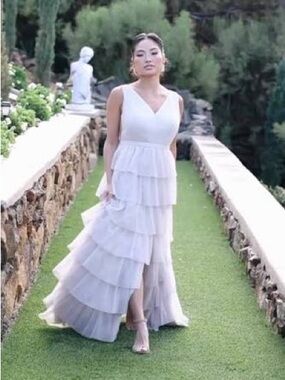 NWT Revelry Clove Tulle Maxi Dress in Mist - Size 2